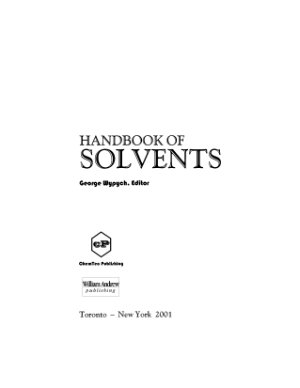 Wypych George (ed). Handbook of Solvents