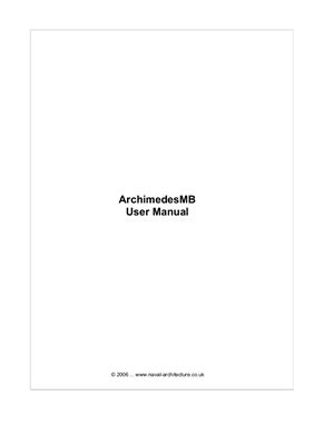 MacSween J.A. ArchimedesMB: User Manual