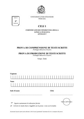 CELI 1. Материалы экзаменационной сессии июнь 2003