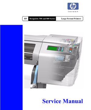 HP DesignJet 500 Printer, HP DesignJet 500PS Printer, HP DesignJet 800 Printer, HP DesignJet 800PS Printer. Service Manual