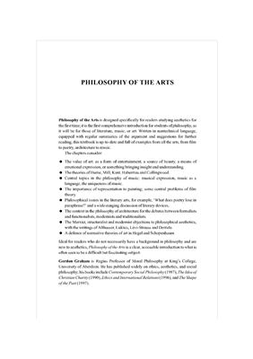 Graham G. Philosophy of the Arts: An Introduction to Aesthetics