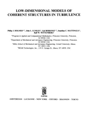 Holmes P.J., Lumley J.L., Berkooz G., Mattingly J.C., Wittenberg R.W. Low-dimensional models of coherent structures in turbulence