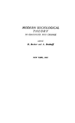 Беккер Г., Босков А. Современная социологическая теория в её преемственности и изменении