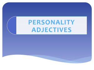 Personality adjectives (English File Intermediate)