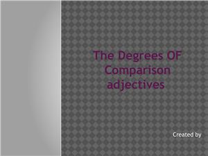 The Degrees of Comparison