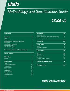 Platts, Methodology and Specifications Guide, Crude Oil