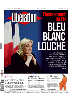 Libération 2015 №10499 fèvrier 19