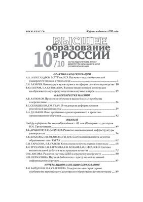 Высшее образование в России 2010 №10