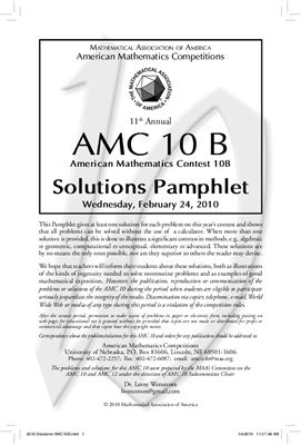 American Mathematics Contest 10B (AMC 10) 2010