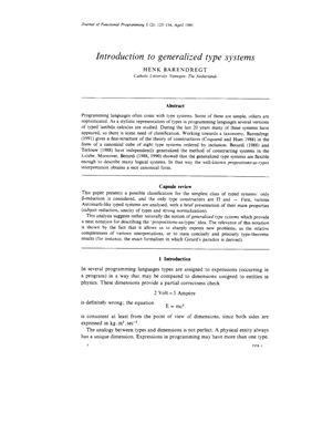 Barendregt H.P. Introduction to generalized type systems