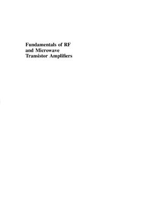 Bahl I.J. Fundamentals of RF and Microwave Transistor Amplifiers