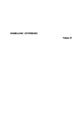 Inorganic syntheses. Vol. 25