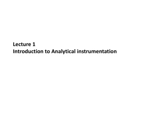 Introduction to Analytical instrumentation
