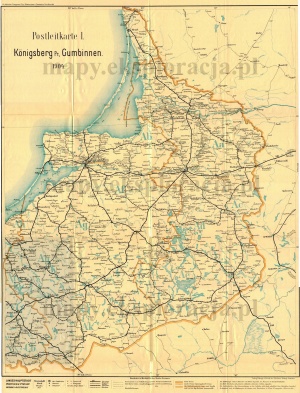 Postleitkarte 1. Ostpreussen: Koenigsberg, Gumbinnen