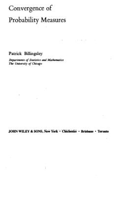 Billingsley P. Convergence of Probability Measures