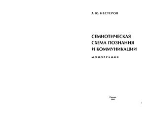 Нестеров, А.Ю. Семиотическая схема познания и коммуникации