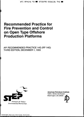 API RP 14G-1993 Recommended Practice for Fire Prevention and Control on Open Type Offshore Production Platforms