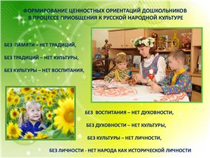 Формирование нравственных ориентаций дошкольников в процессе приобщения к русской народной культуре
