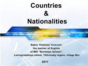 Countries &amp; Nationalities (Part 1)