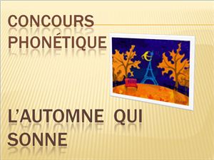 Урок-конкурс на французском языке L'automne qui sonne