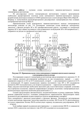 Изучение схемы асинхронного машинно-вентильного каскада электропривода вентилятора