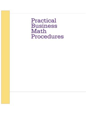 Slater J. Practical Business Math Procedures
