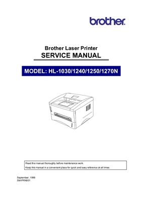 Brother HL-1030, HL-1240, HL-1250, HL-1270N. Parts and Service Manual