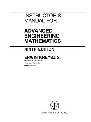 Kreyszig E. Instructor's Manual for Advanced Engineering Mathematics (9th Edition)