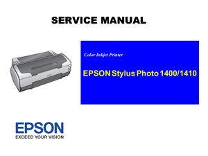 EPSON Stylus Photo 1400/1410. Service Manual