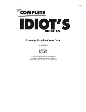 Stein G. The Complete Idiot's Guide to Learning French
