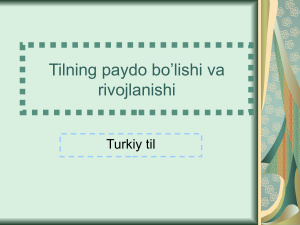 Tilning paydo bo’lishi va rivojlanishi(Turkiy til)