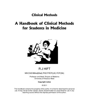 Hift R.J. Clinical Methods. A Handbook of Clinical Methods for Students in Medicine