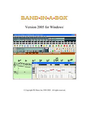 Band-in-a-Box. Version 2005 for Windows