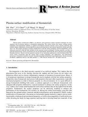 Chu P.K., Chen J.Y., Wang L.P., Huang N. Plasma-surface modification of biomaterials