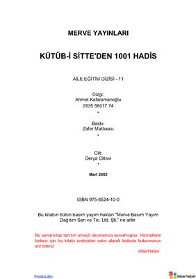 KUTUB-İ-SİTTE'den 1001 HADİS