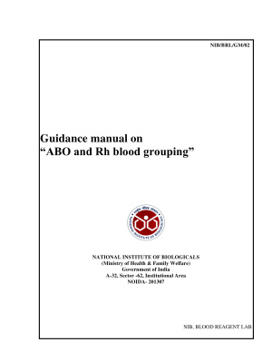 Guidance manual on ABO and Rh blood grouping