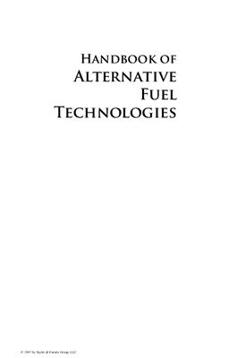 Sunggyu Lee. Handbook of Alternative Fuel Technologies