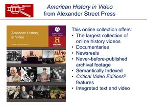Rhind-Tutt, S. American History in Video from Alexander Street Press