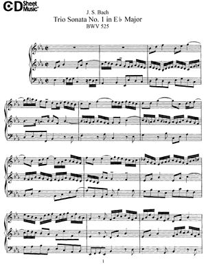 Бах И.С. Трио-сонаты № 1 Ми-бемоль Мажор (BWV 525)