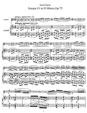 Сен-Санс Камиль. Соната для скрипки и фортепиано №1 ре минор op.75