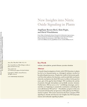 Besson-Bard A., Pugin A., Wendehenne D. New Insights into Nitric Oxide Signaling in Plants