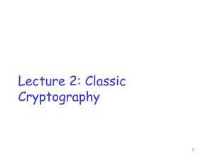 Classic Cryptography