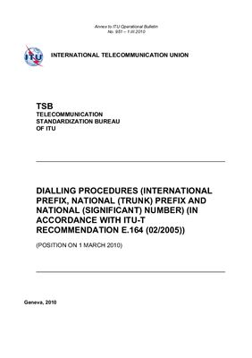 ITU-T Recommendation E.164 (02/2005)