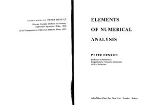 Henrici P. Elements of Numerical Analysis