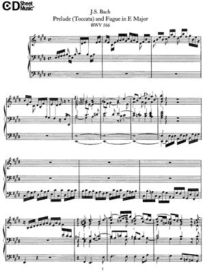 Бах И.С. Прелюдия (Токката) и Фуга Ми Мажор (BWV 566)