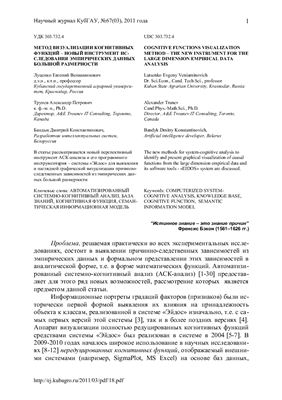 Луценко Е.В. Подборка публикаций по когнитивным функциям