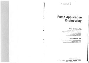 Hicks T.G., Edwards T.W. Pump Application Engineering