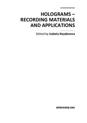 Naydenova I. (ed.). Holograms - Recording Materials and Applications