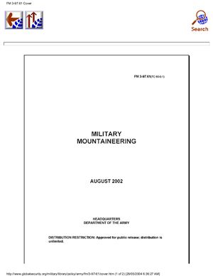 FM 3-97.61 Military mountaineering. 2002