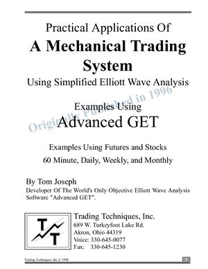 Joseph T. Practical Applications Of A Mechanical Trading System